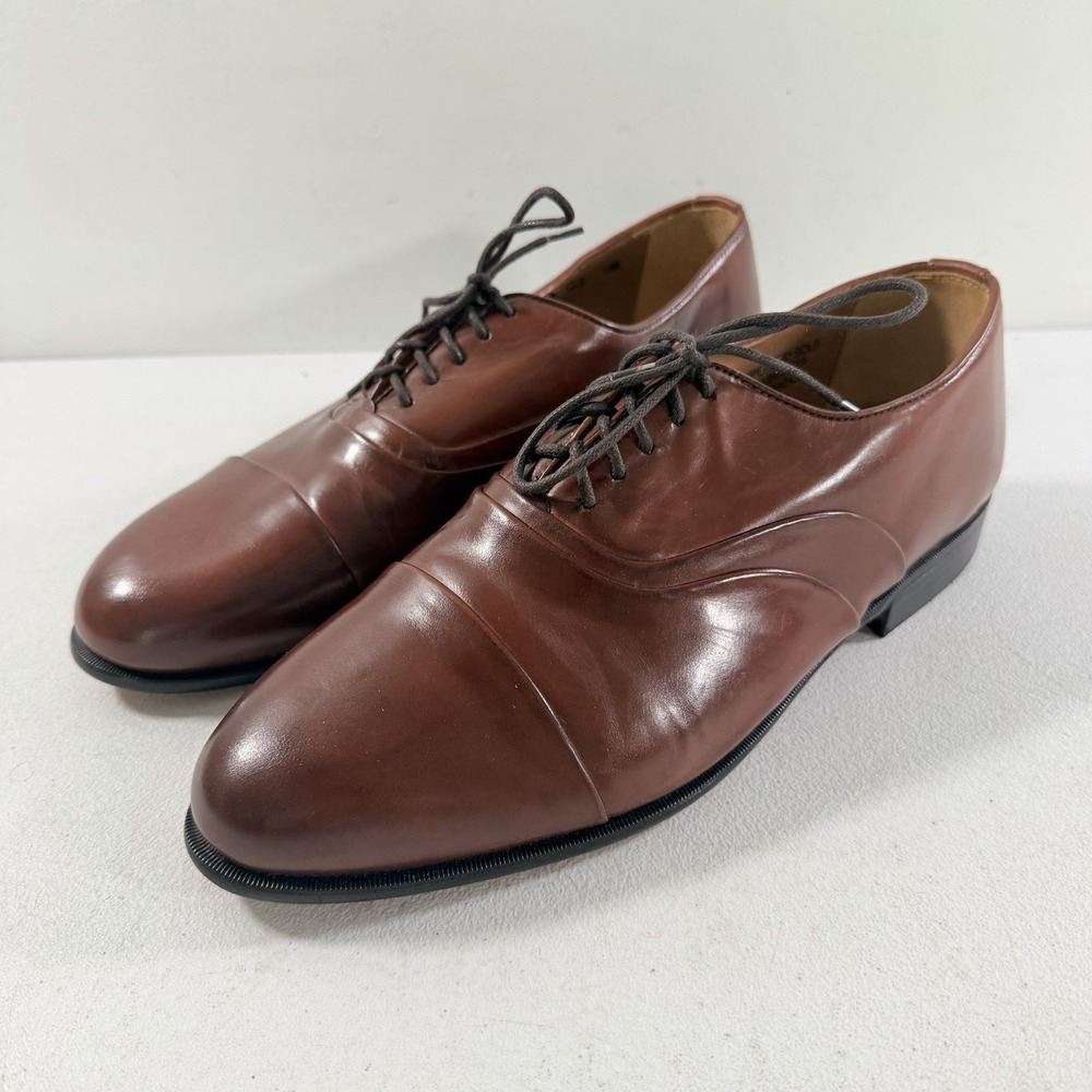 Vintage Stacy Adams‎ Brown Leather Cap Toe Oxford Dress Shoes Men's 9 M Brazil